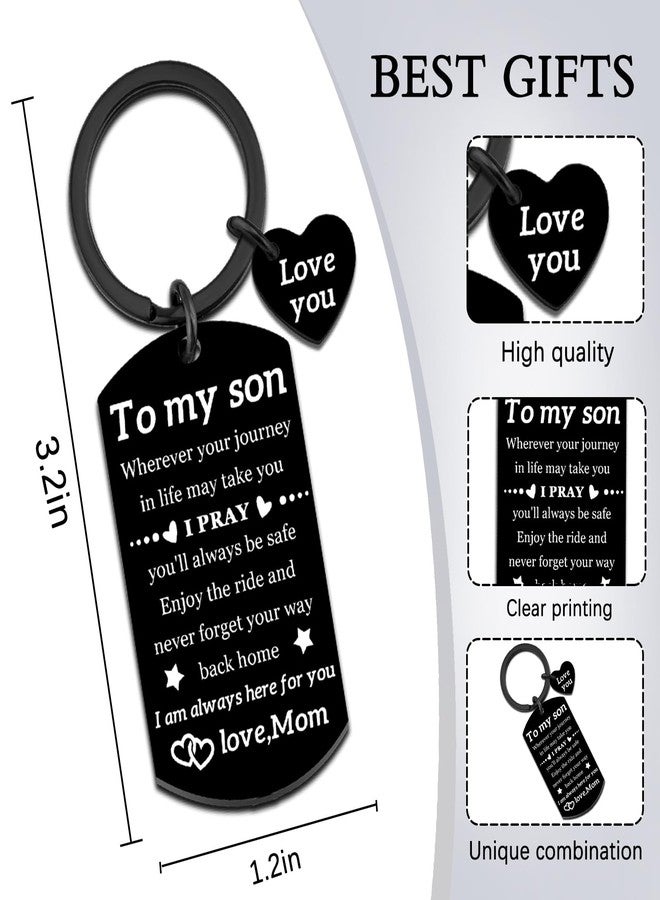 MOEXUKO Christmas Gifts for Son Keychain Stocking Stuffers for Teen Boys Son Gifts from Mom Birthday Gift for Sons Adult I Love You Gift for Stepson Graduation Fathers Day Stocking Stuffers for Him - Image 2